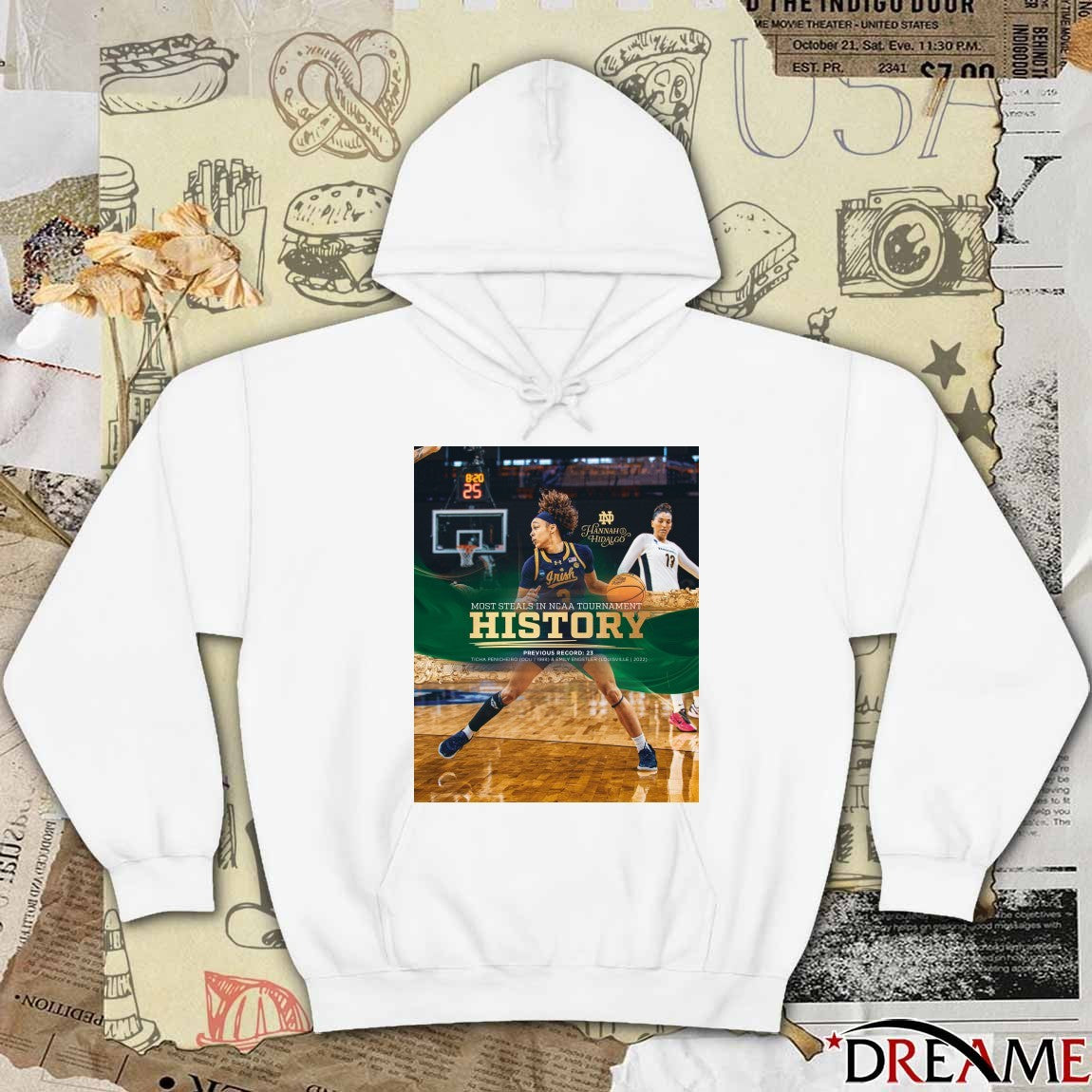 Notre Dame basketball Hannah Hidalgo Most Steals In NCAA Tournament History Poster t-shirt