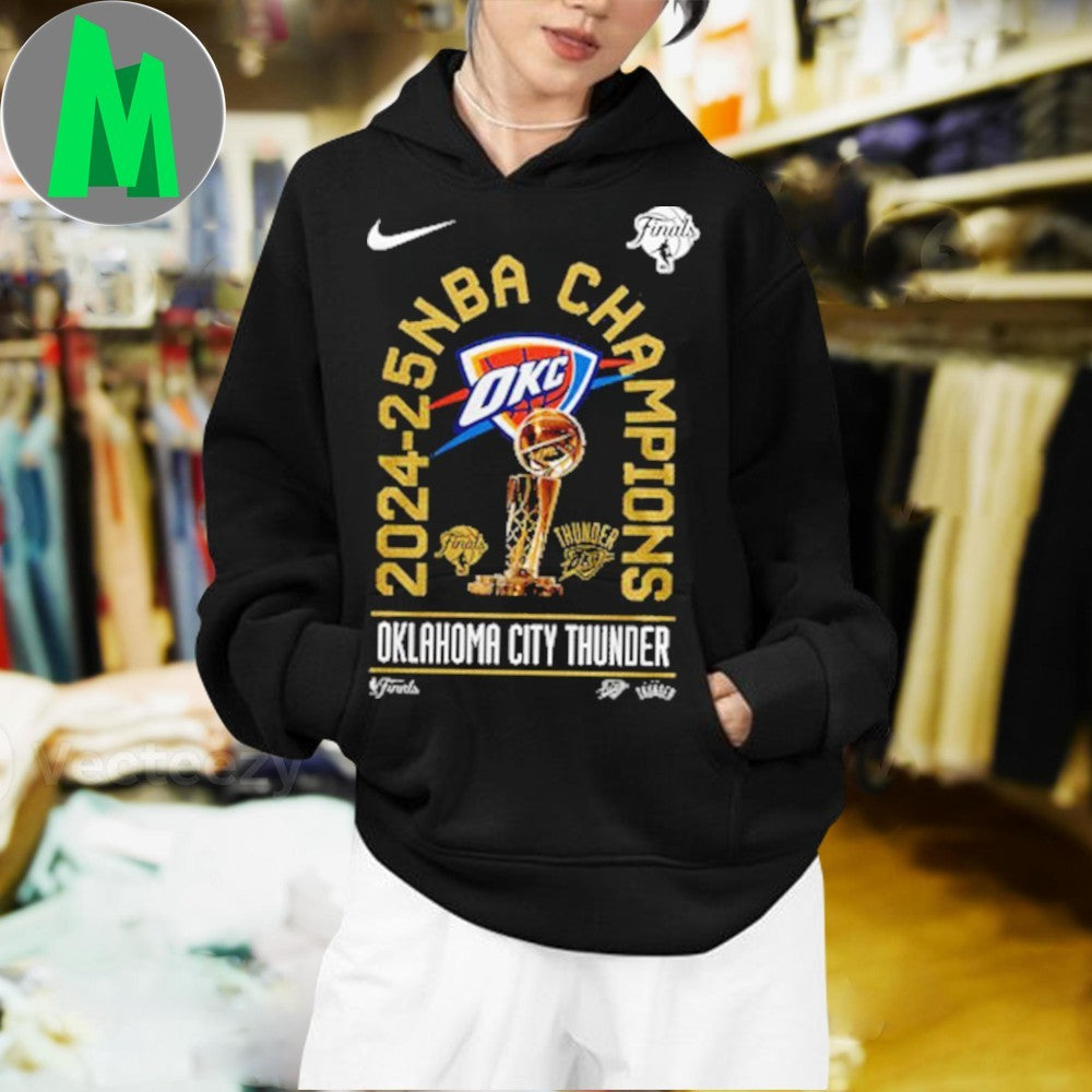 OKC Thunder 2025 NBA Champions Golden Trophy Graphic T-Shirt