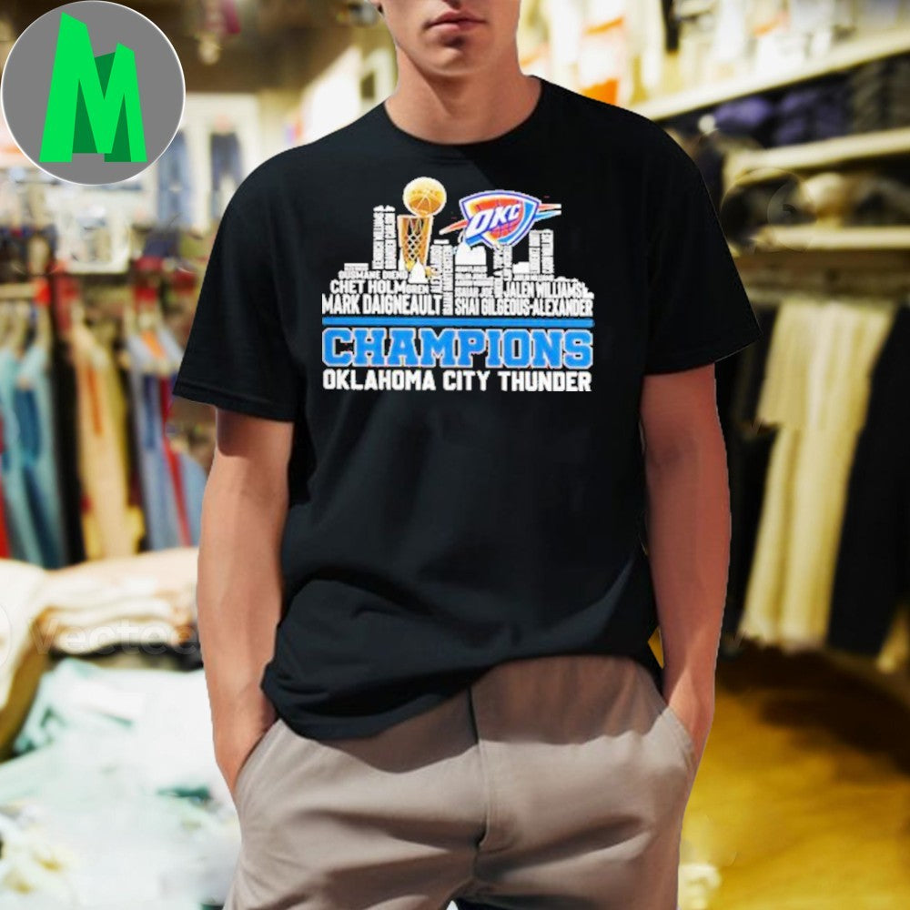 OKC Thunder 2025 NBA Champions Player Roster Commemorative Shirt