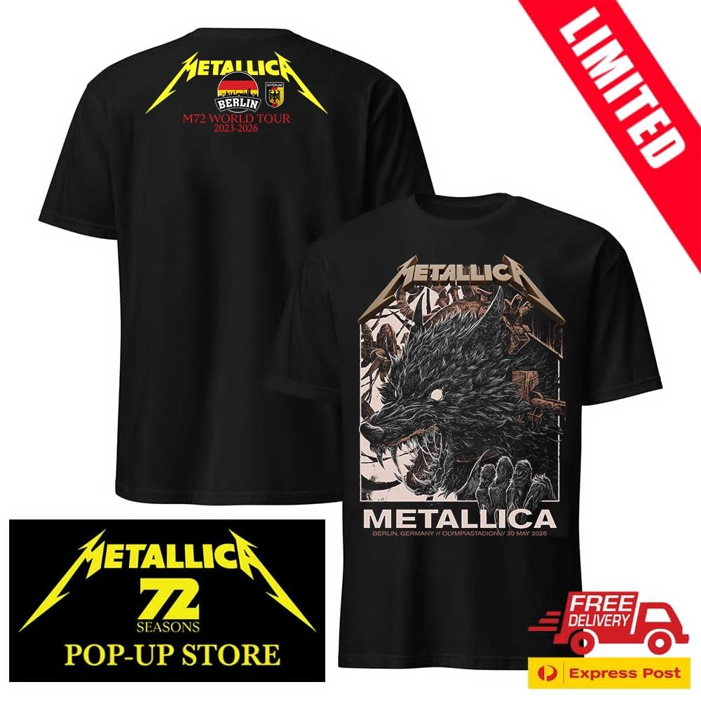 Official Metallica Berlin Germany Pop-Up Shop Two Sides Shirt 2026