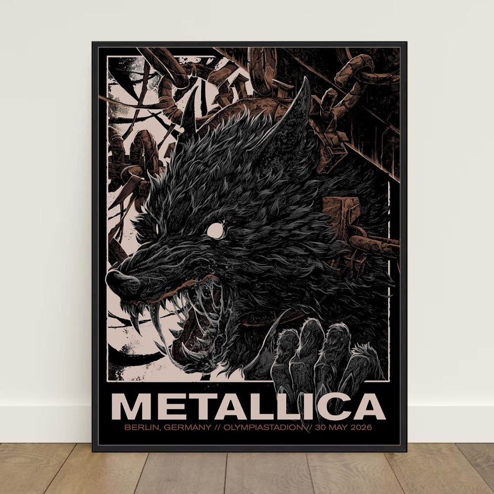 Official Metallica M72 Berlin Olympiastadion Wolf Poster By Janta Island