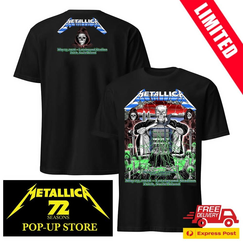 Official Metallica Zurich 2026 Pop-Up Shop Limited Band Tee Lucaschenardi Two Sided