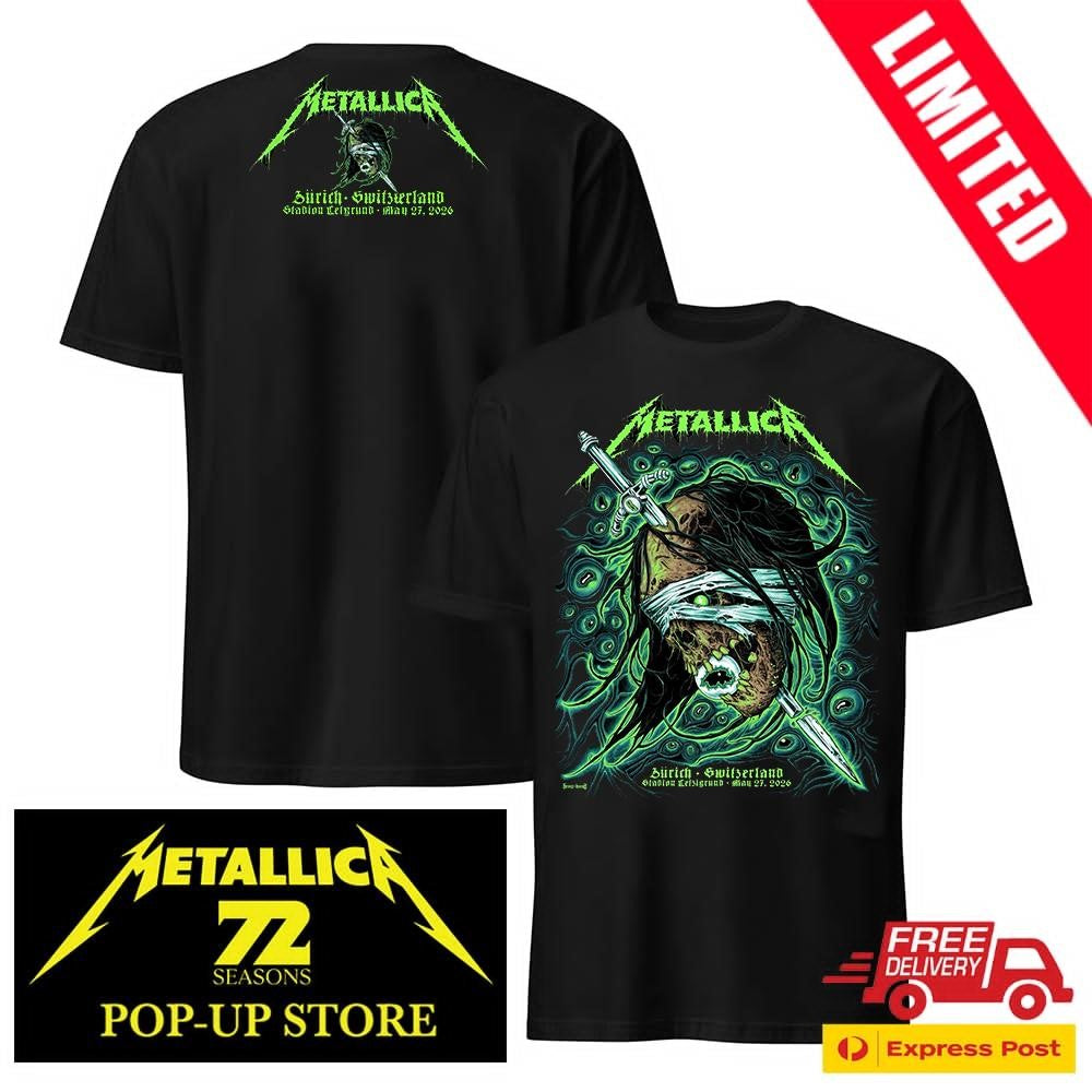 Official Metallica Zurich 27 May 2026 2-Sided Shirt Heavy Hand