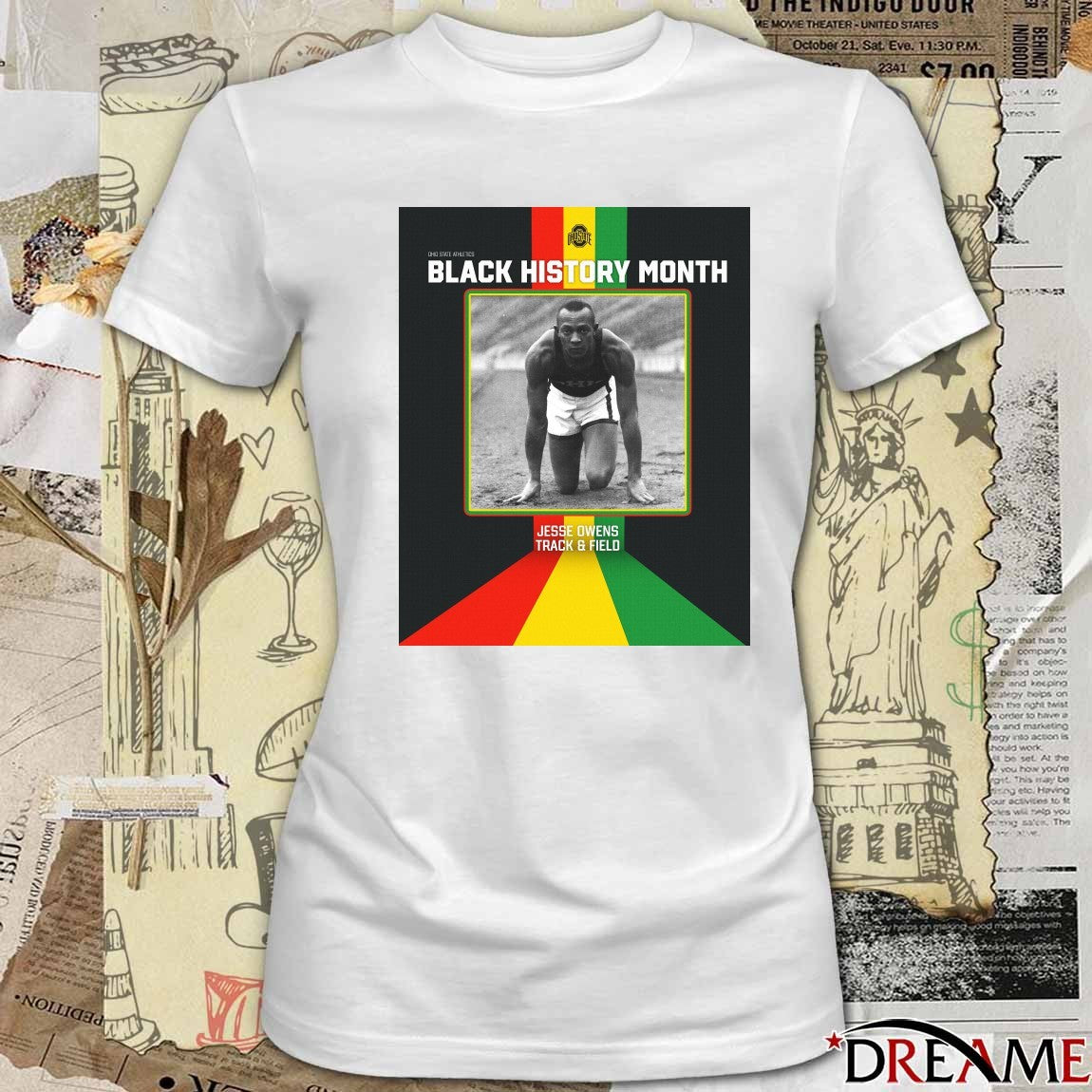 Ohio State Athletics Black History Month Jesse Owens Track And Field Poster t-shirt