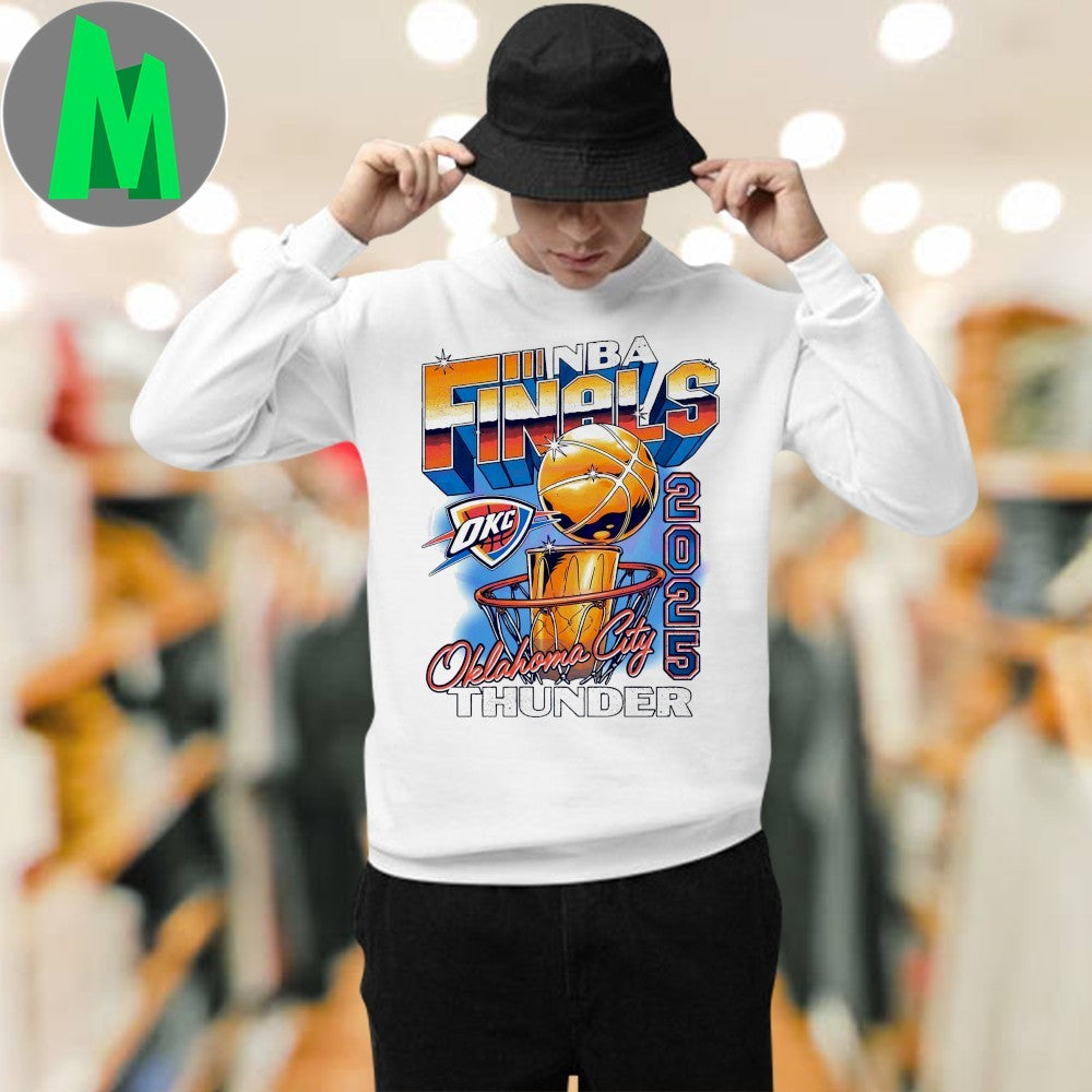 Oklahoma City Thunder 2025 NBA Finals T-Shirt Vintage Graphic Trophy Hoop Basketball Fan Apparel