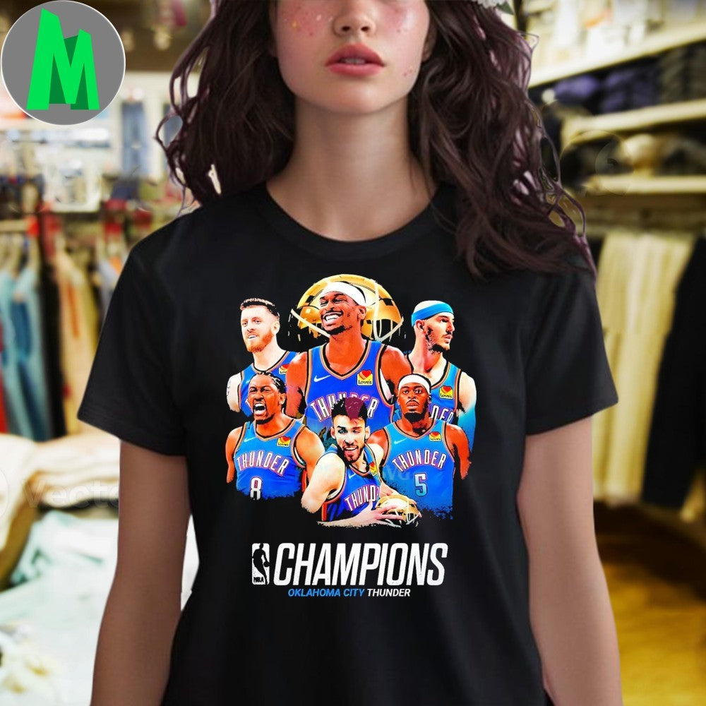 Oklahoma City Thunder 2025 Nba Champions Star Lineup Tribute Shirt