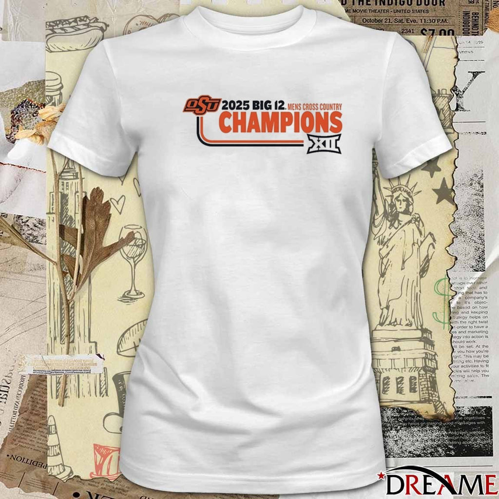 Oklahoma State Cowboys 2025 Big 12 Men’s Cross Country Champions t-shirt