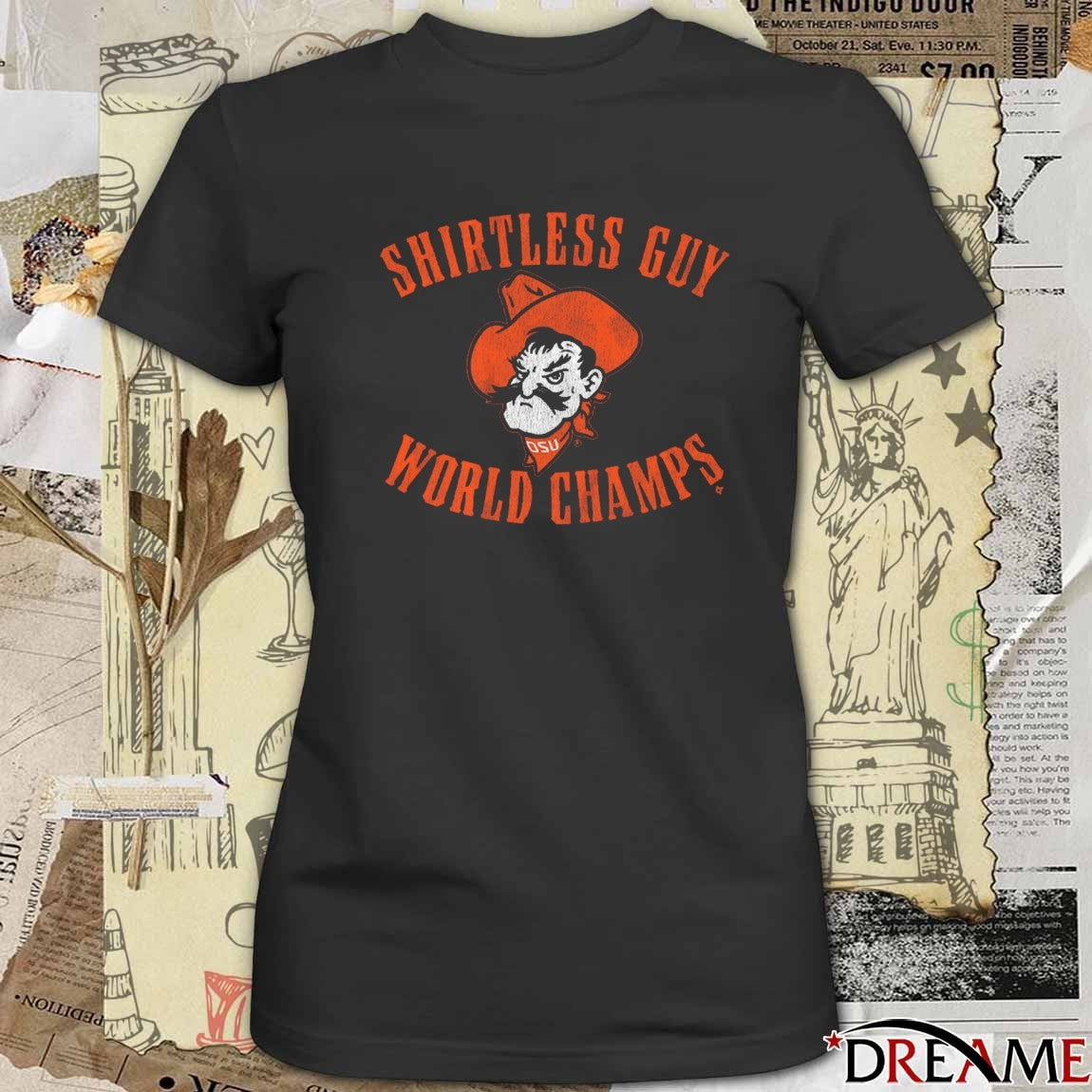 Oklahoma State Cowboys NCAA Shirtless Guy World Champs 2025 t-shirt