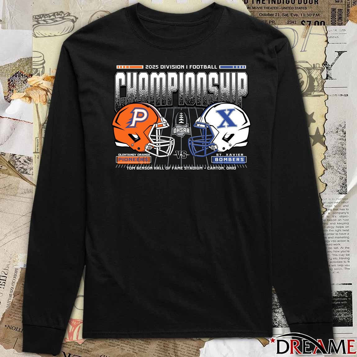 Olentangy Orange Pioneers Vs St Xavier Bombers 2025 OHSAA Football D1 H2H State Championship t-shirt