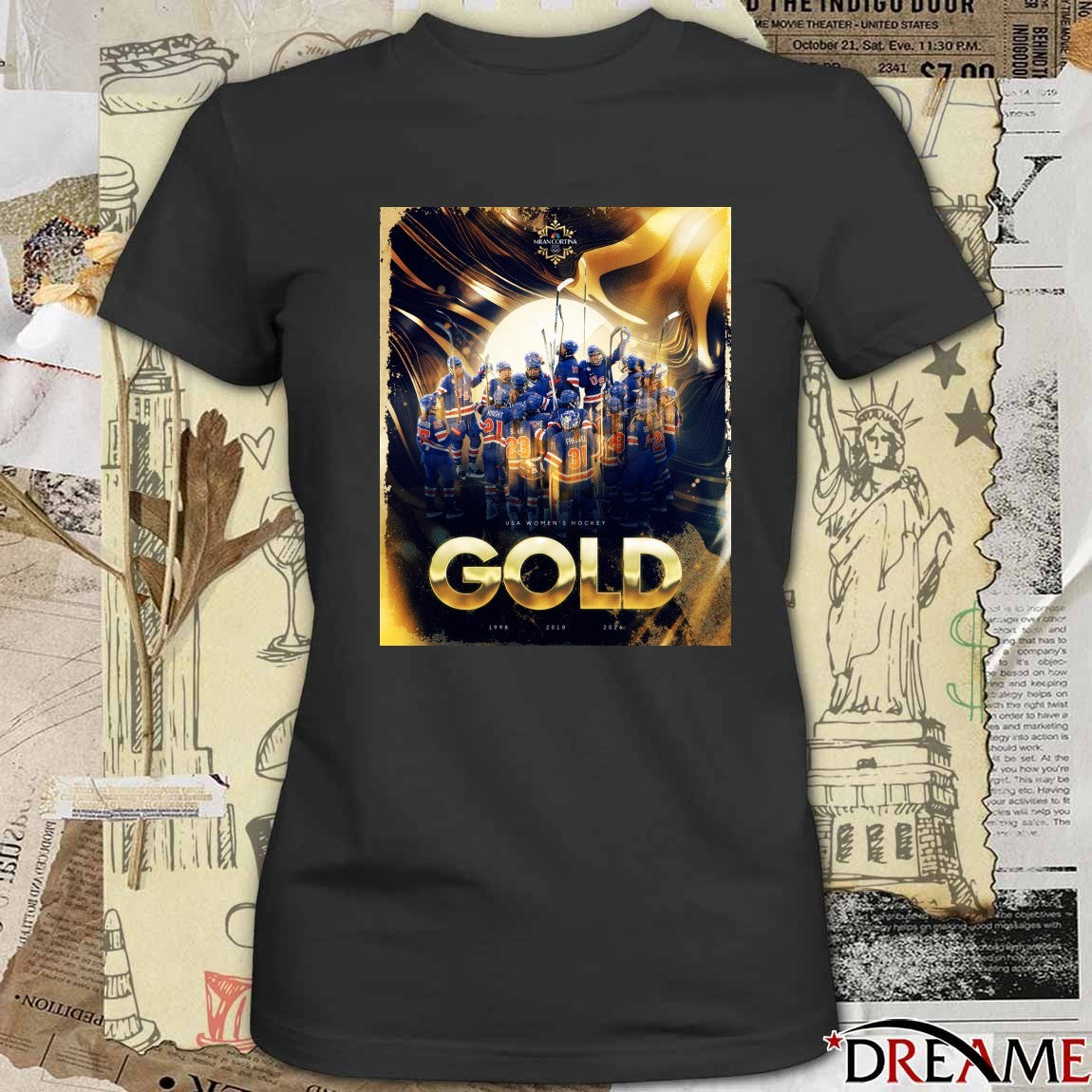 Olympic Milano Cortina 2026 USA Women’s Hockey Gold Medals 1998 2017 2026 t-shirt