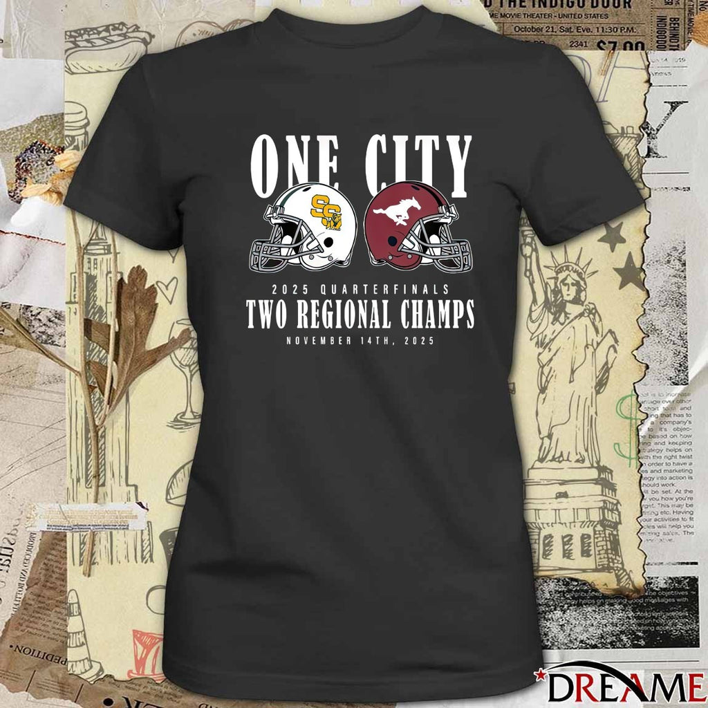 One City Salina South vs Fort Morgan 2025 Quarterfinals Two Regional Champs November 14th 2025 t-shirt