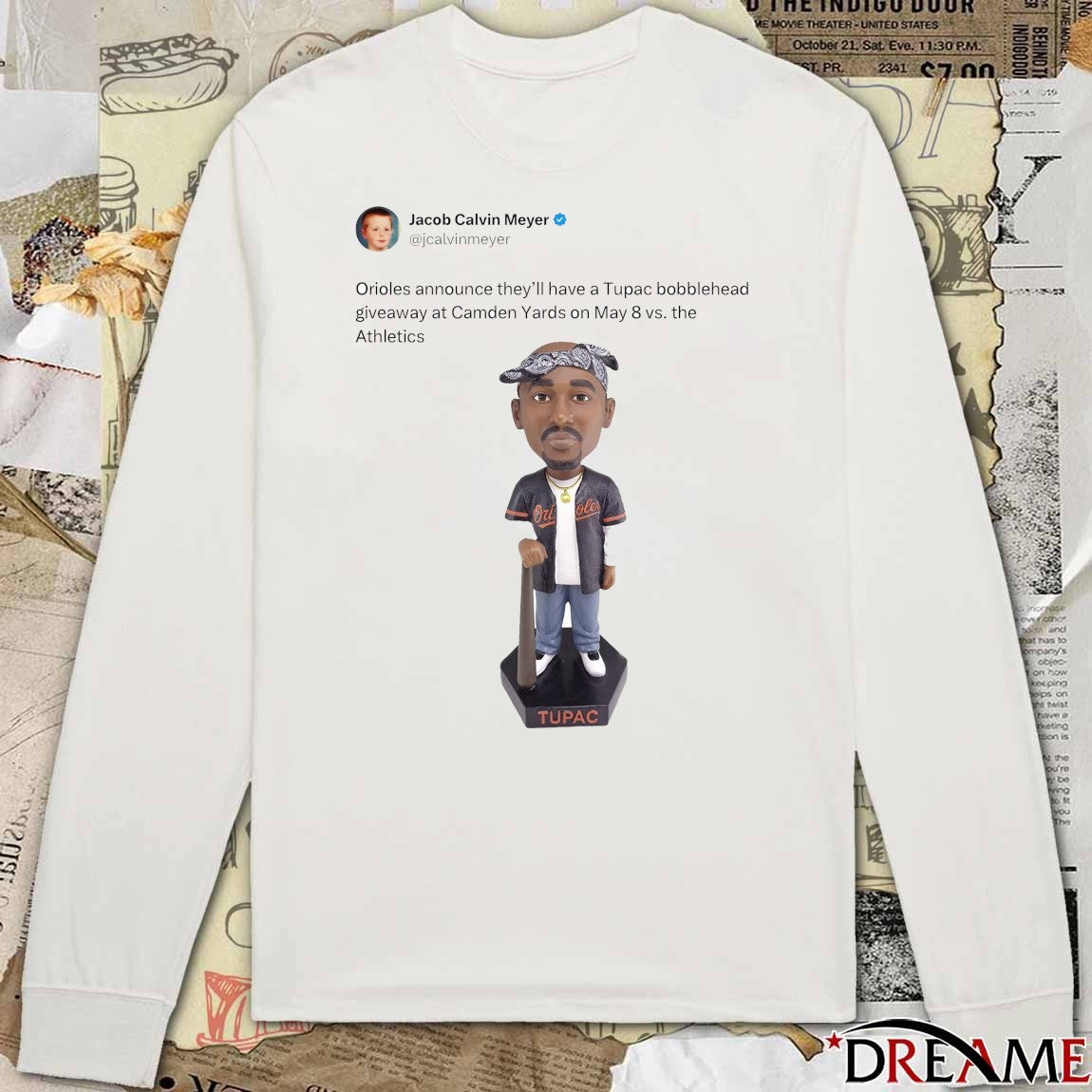 Orioles announce they’ll have a Tupac bobblehead giveaway at Camden Yards on May 8 vs. the Athletics t-shirt