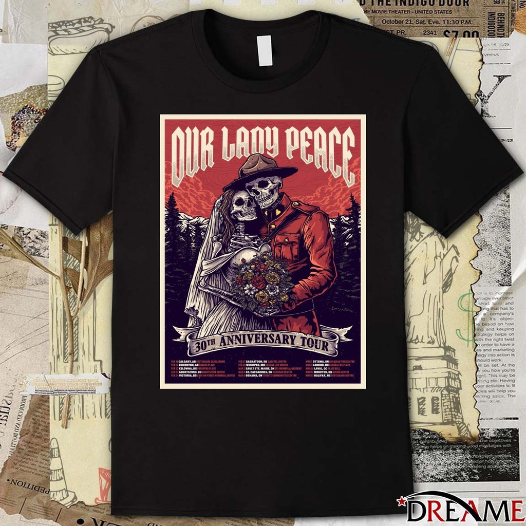 Our Lady Peace 30th Anniversary Tour February 19 – March 13 2026 Poster t-shirt