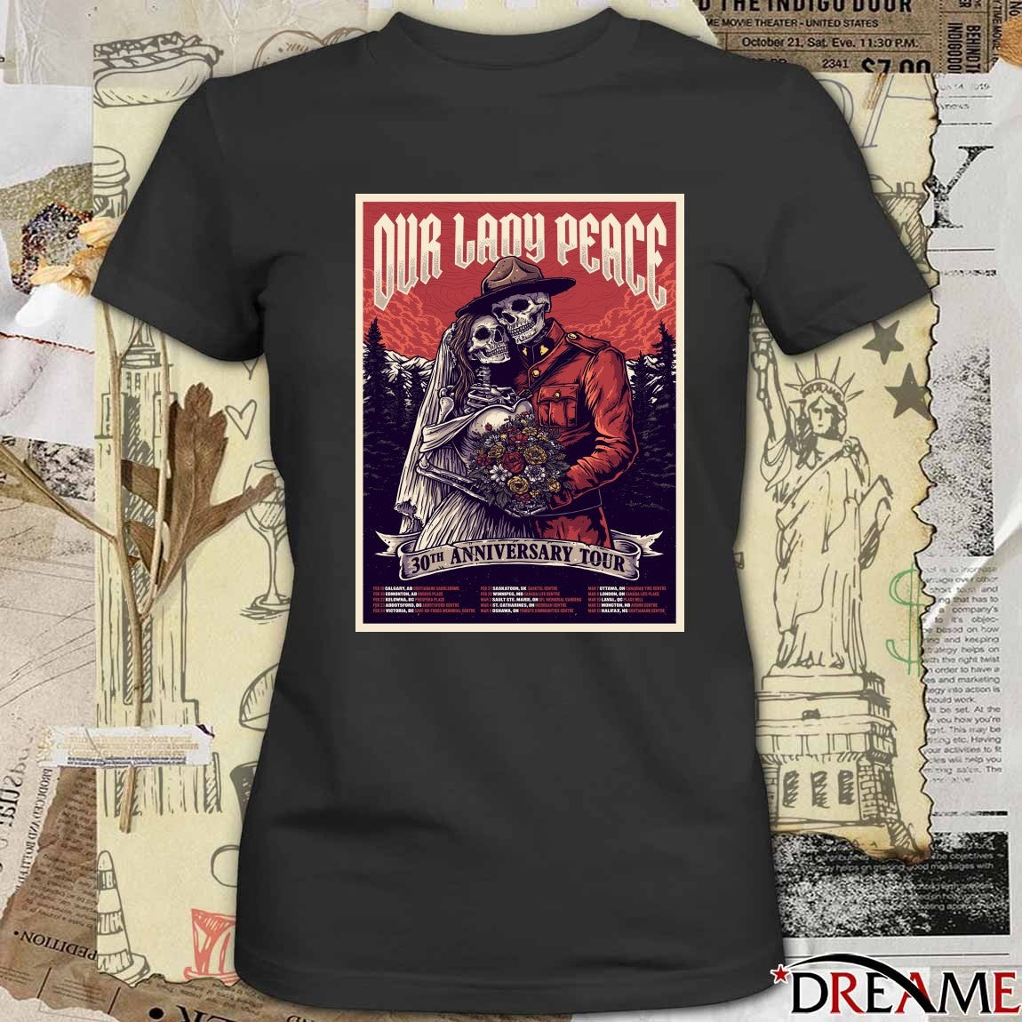 Our Lady Peace 30th Anniversary Tour February 19 – March 13 2026 Poster t-shirt