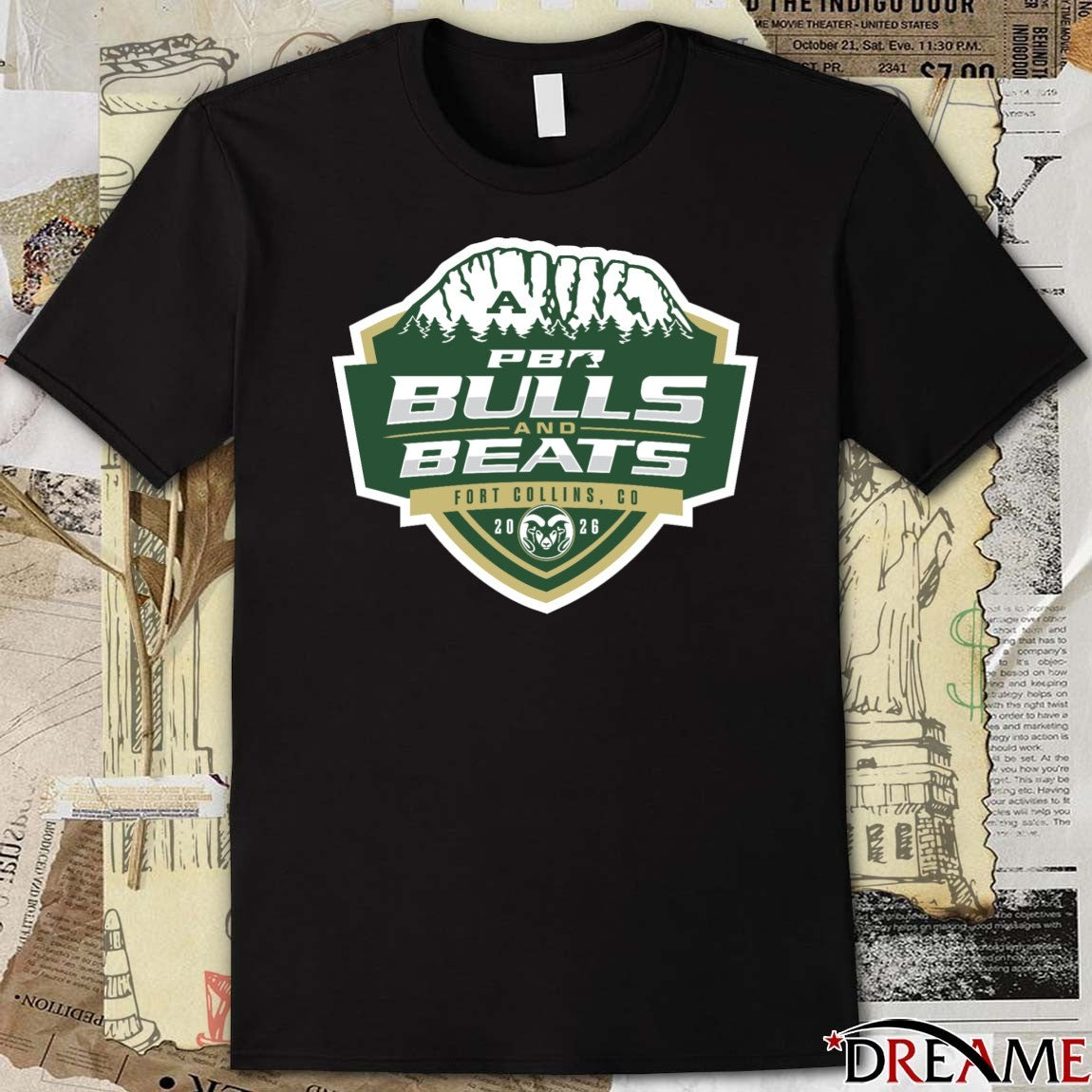 PBR Bulls and Beats Fort Collins CO 2026 Logo t-shirt