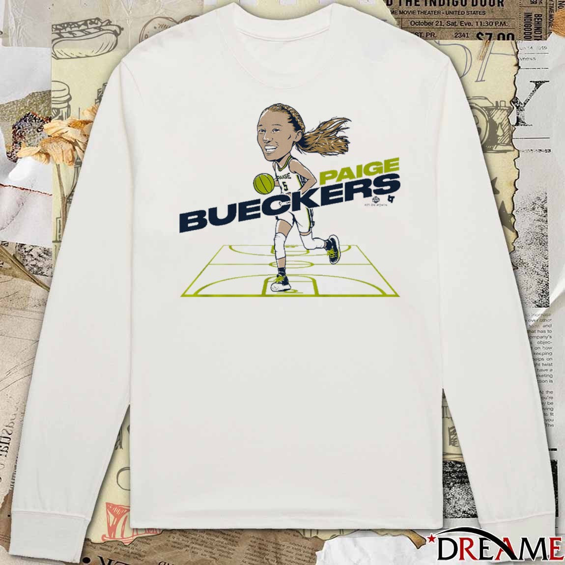 Paige Bueckers Dallas Wings WNBA Caricature 2025 t-shirt