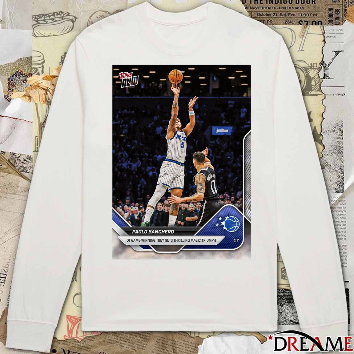 Paolo Banchero OT Game-Winning Trey Nets Thrilling Magic Triumph Topps Now Card Poster t-shirt