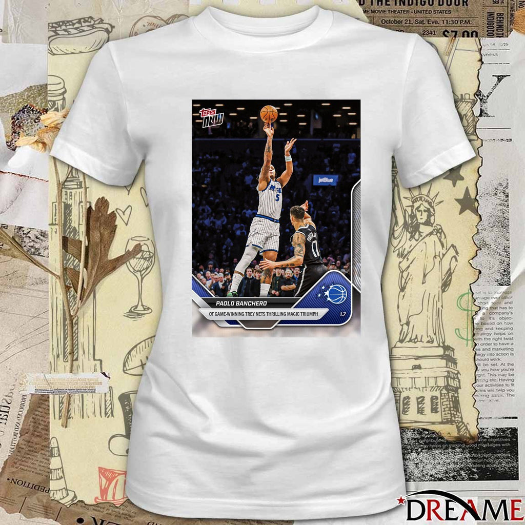 Paolo Banchero OT Game-Winning Trey Nets Thrilling Magic Triumph Topps Now Card Poster t-shirt