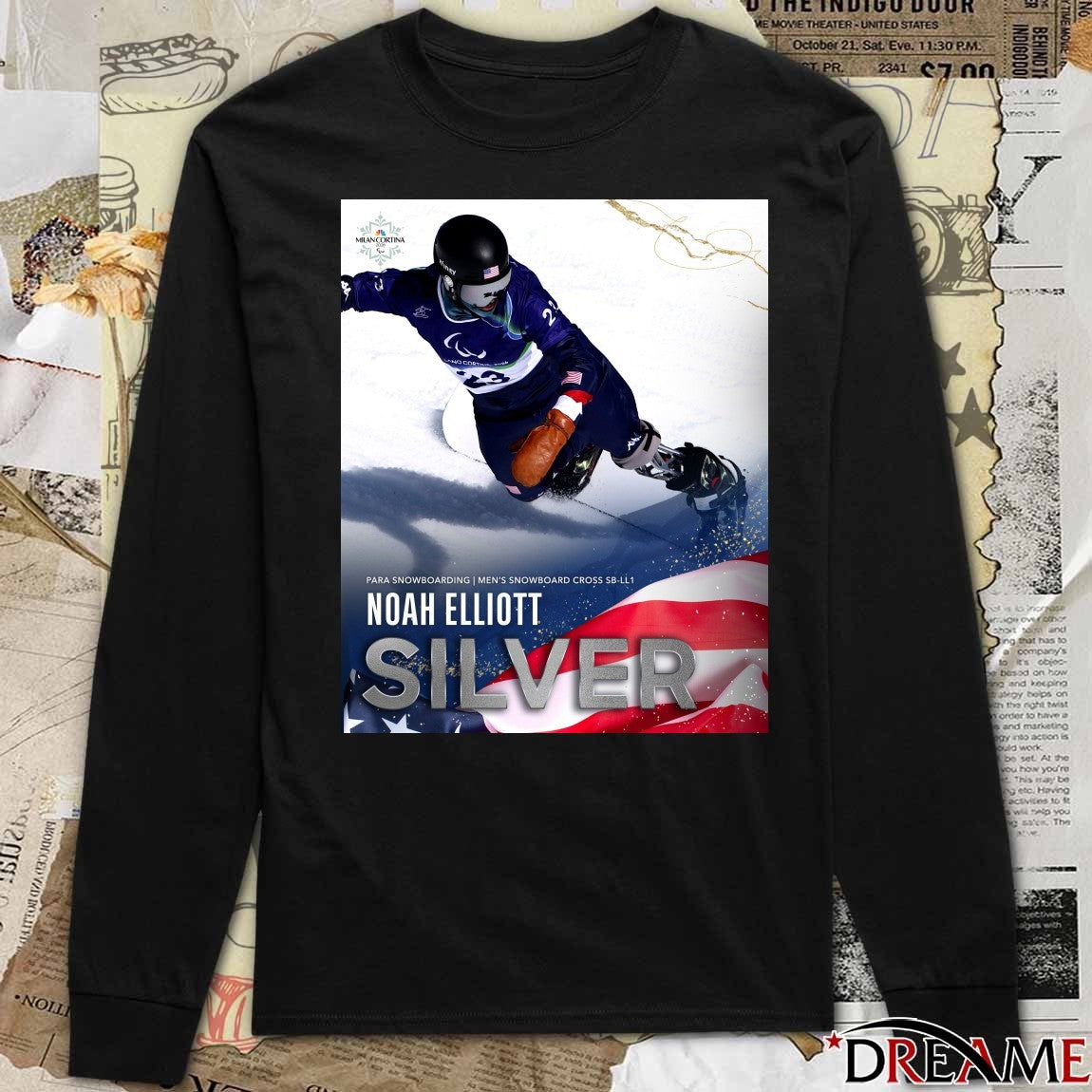Para Snowboarding Men’s Snowboard Cross Sb-ll1 Noah Elliott Silver Medal t-shirt