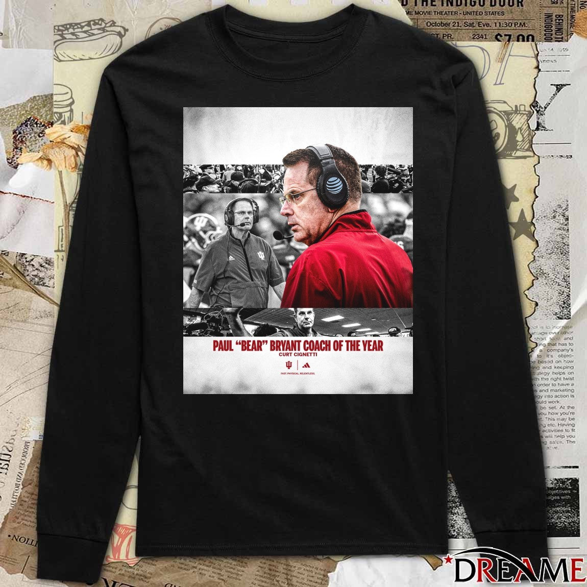 Paul Bear Bryant Coach Of The Year Curt Cignetti Indiana Football Poster t-shirt