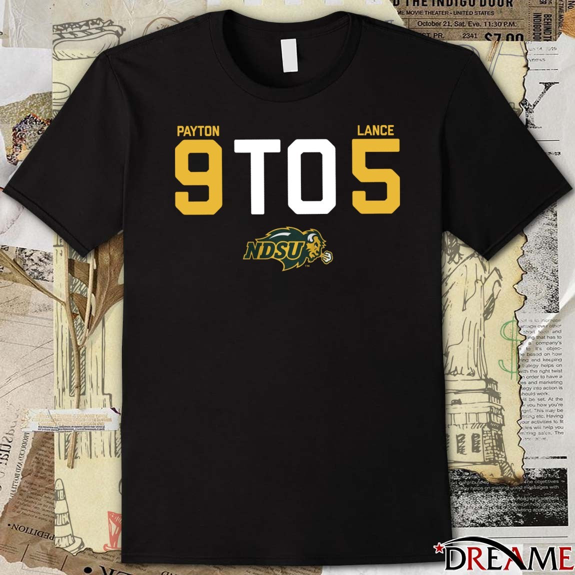 Payton 9 To Lance 5 North Dakota State NDSU t-shirt