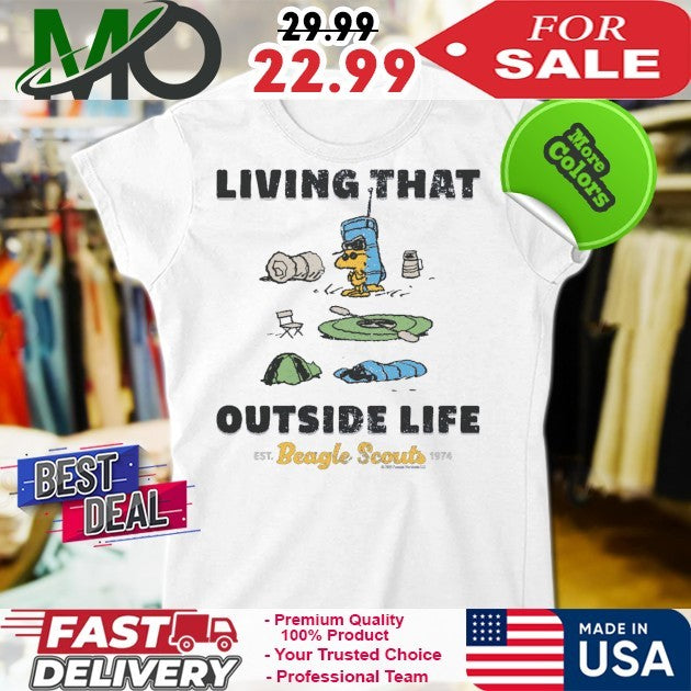 Peanuts Living That Outside Life Ét Beagle Scouts 1974 Shirt