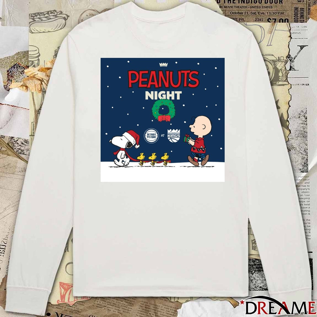 Peanuts Night Detroit Pistons vs. Sacramento Kings December 23rd 2025 t-shirt