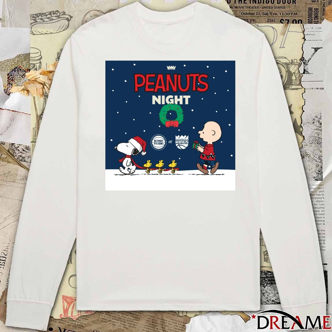 Peanuts Night Detroit Pistons vs. Sacramento Kings December 23rd 2025 t-shirt