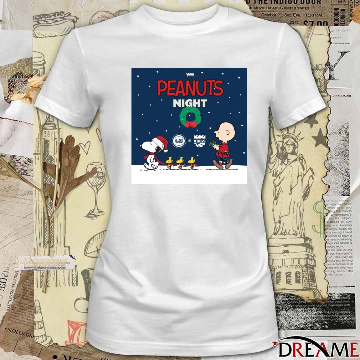 Peanuts Night Detroit Pistons vs. Sacramento Kings December 23rd 2025 t-shirt