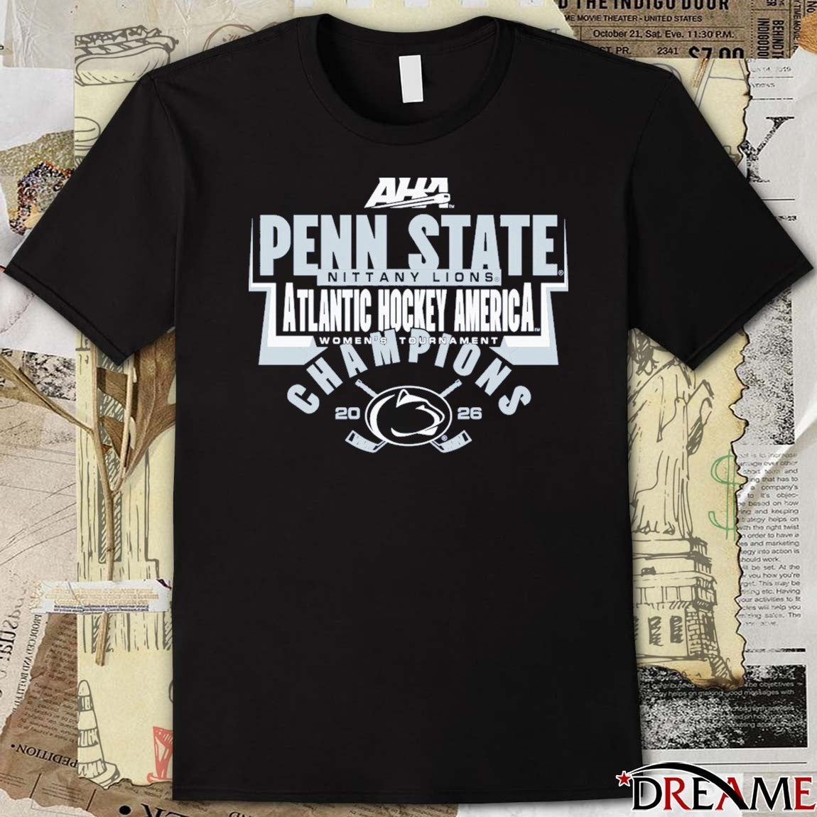 Penn State Nittany Lions 2026 AHA Women’s Tournament Hockey Champions t-shirt