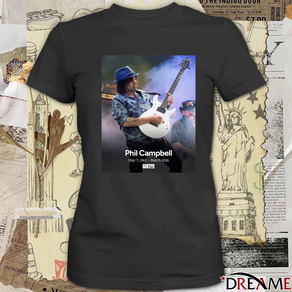 Phil Campbell May 7 1961 – March 2026 Guitar World Poster t-shirt