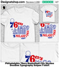 Philadelphia 76ers Basketball City Skyline Doodles Typography Snipes shirt