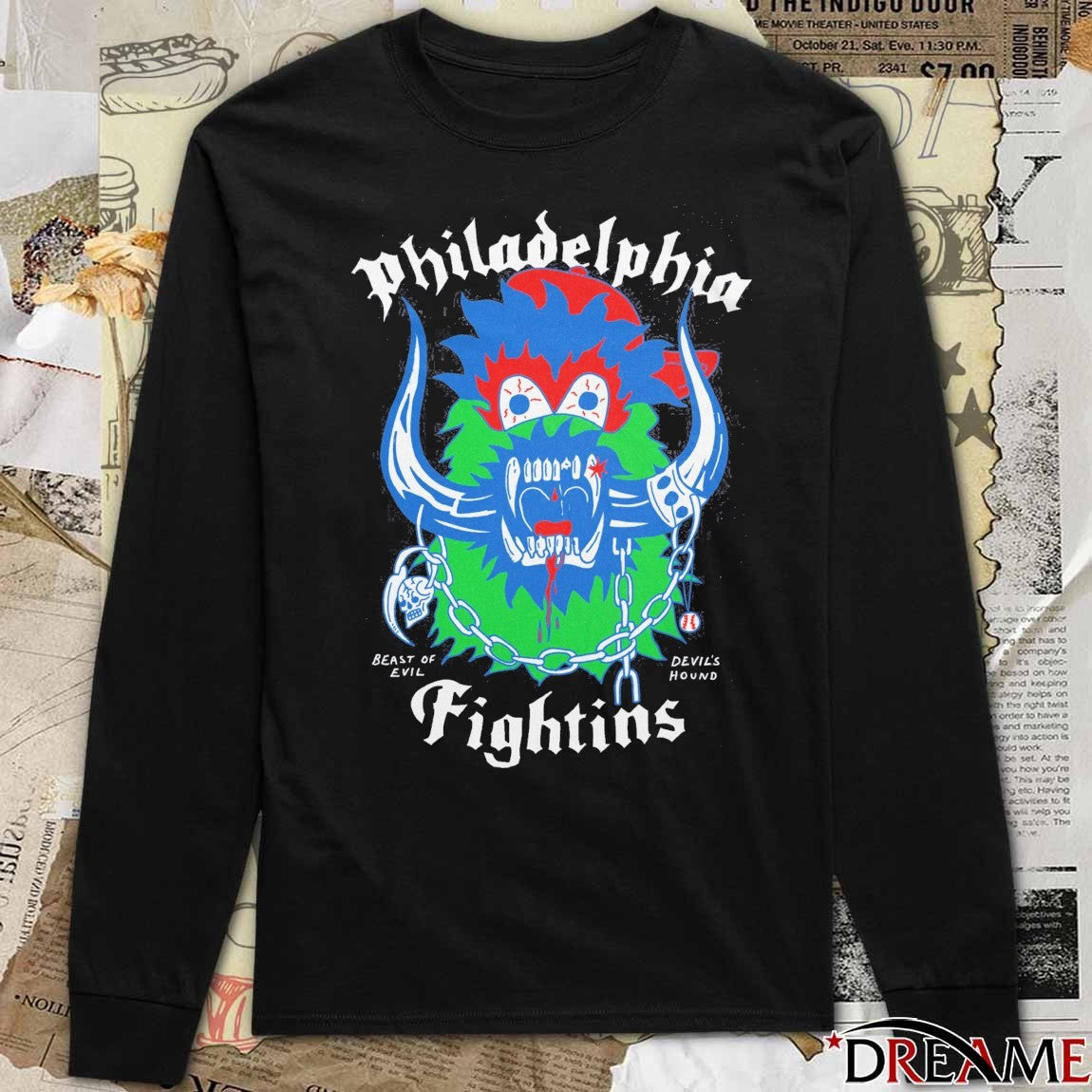 Philadelphia Fightins Beast Of Evil Devil’s Hound t-shirt