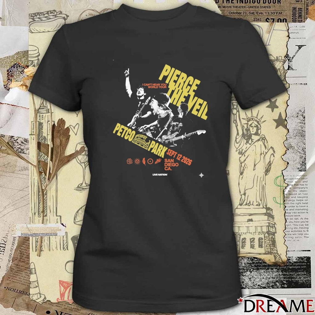 Pierce The Veil Petco Park September 12 2026 San Diego CA I Can’t Hear You World Tour t-shirt