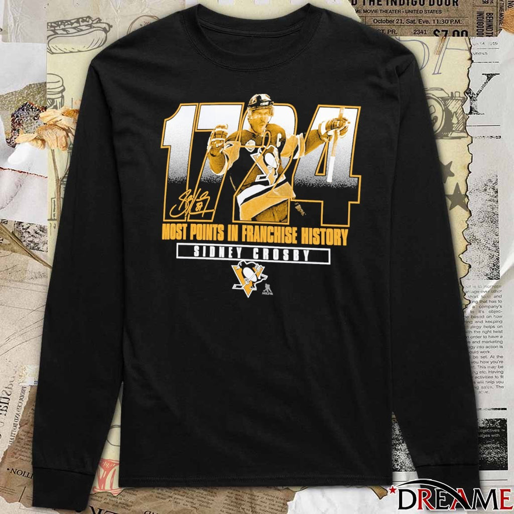 Pittsburgh Penguins Sidney Crosby 1724 Most Points in Franchise History Signature t-shirt