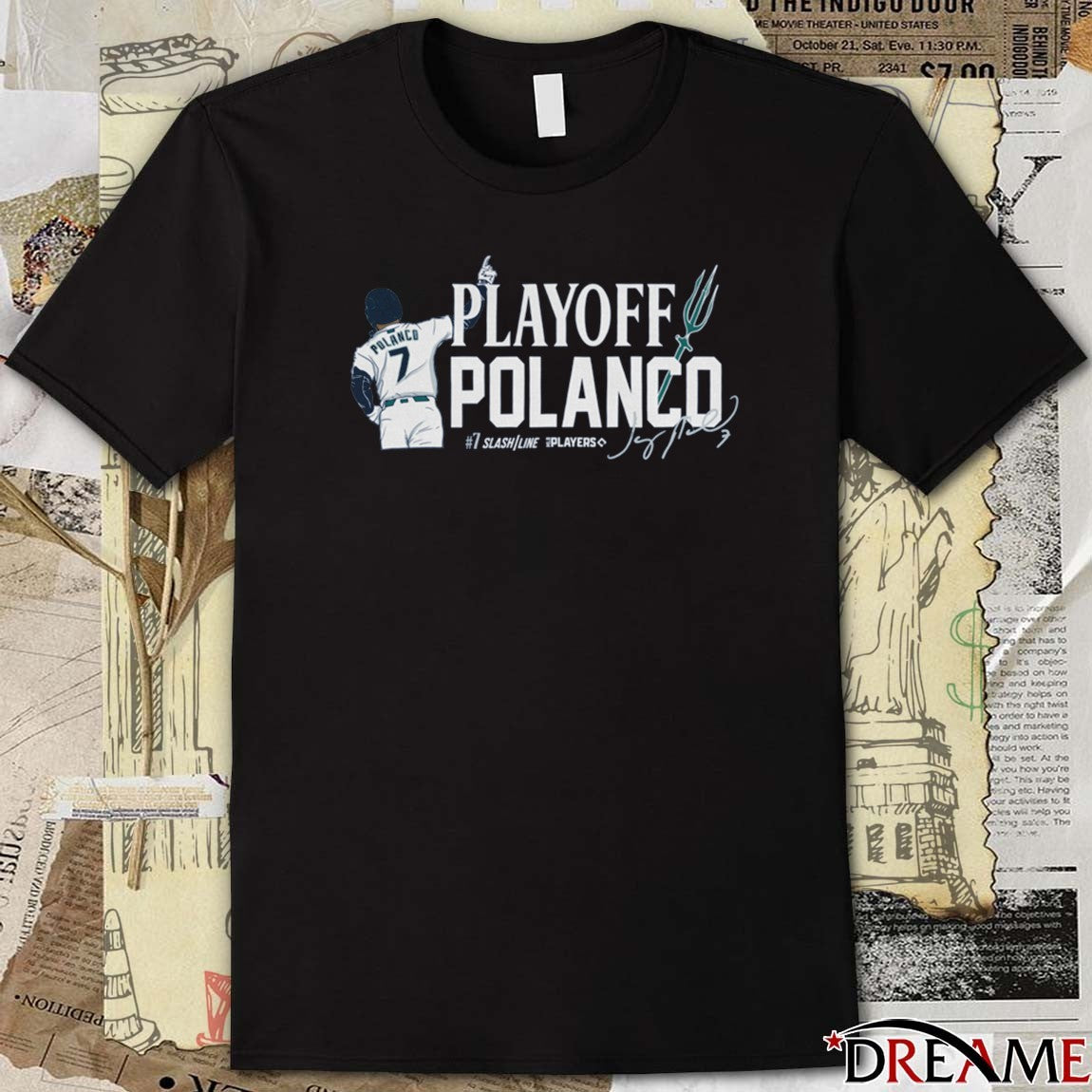 Playoff Polanco Jorge Polanco Seattle Mariners MLB Slash Line Signature t-shirt