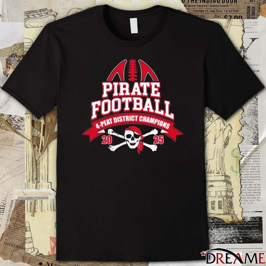 Port Charlotte Pirate Football 4-Peat District Champions 2025 t-shirt