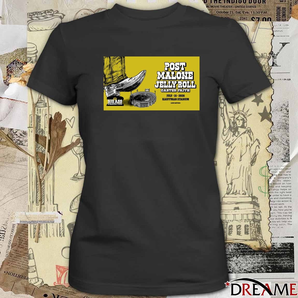 Post Malone The Big Ass Stadium Tour July 15 2026 Kauffman Stadium Poster t-shirt