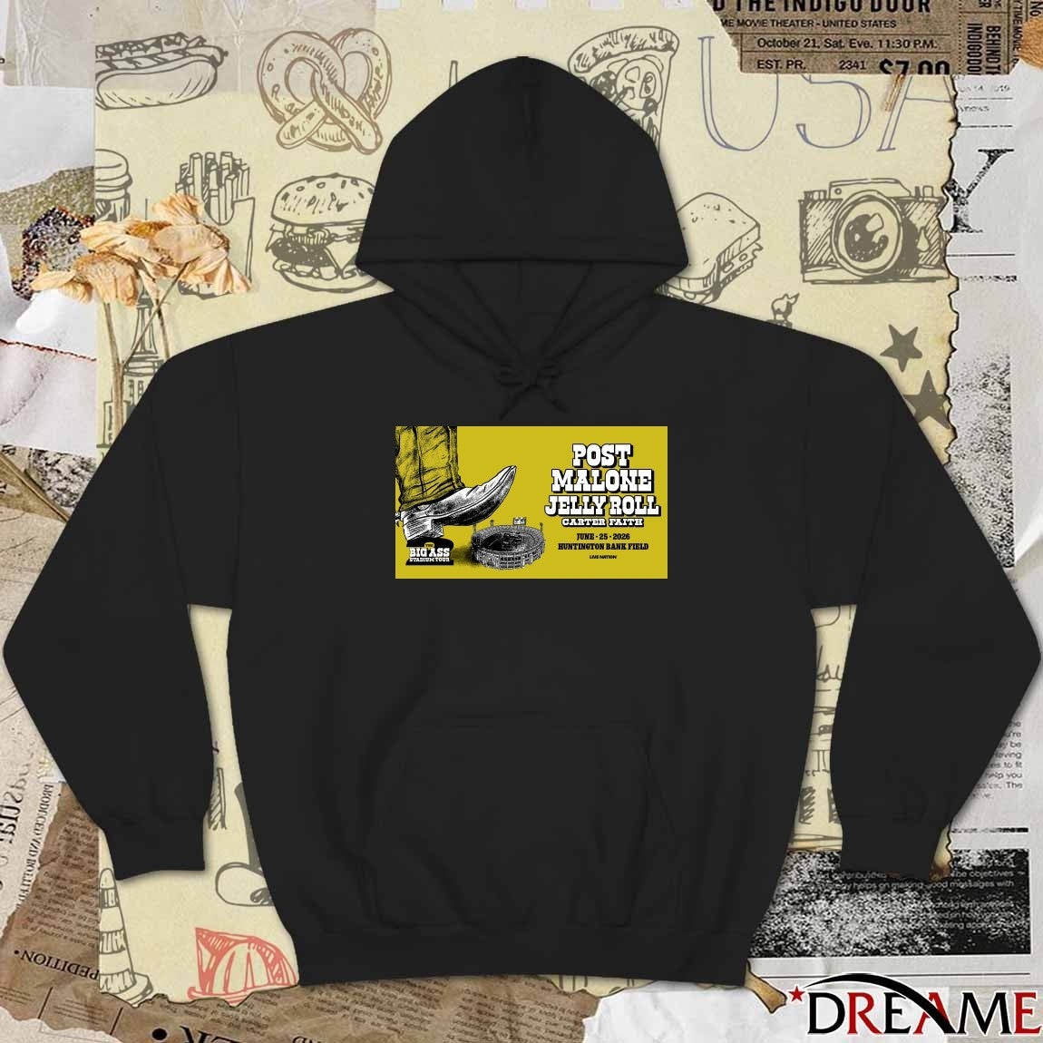 Post Malone The Big Ass Stadium Tour June 25 2026 Huntington Bank Field Poster t-shirt