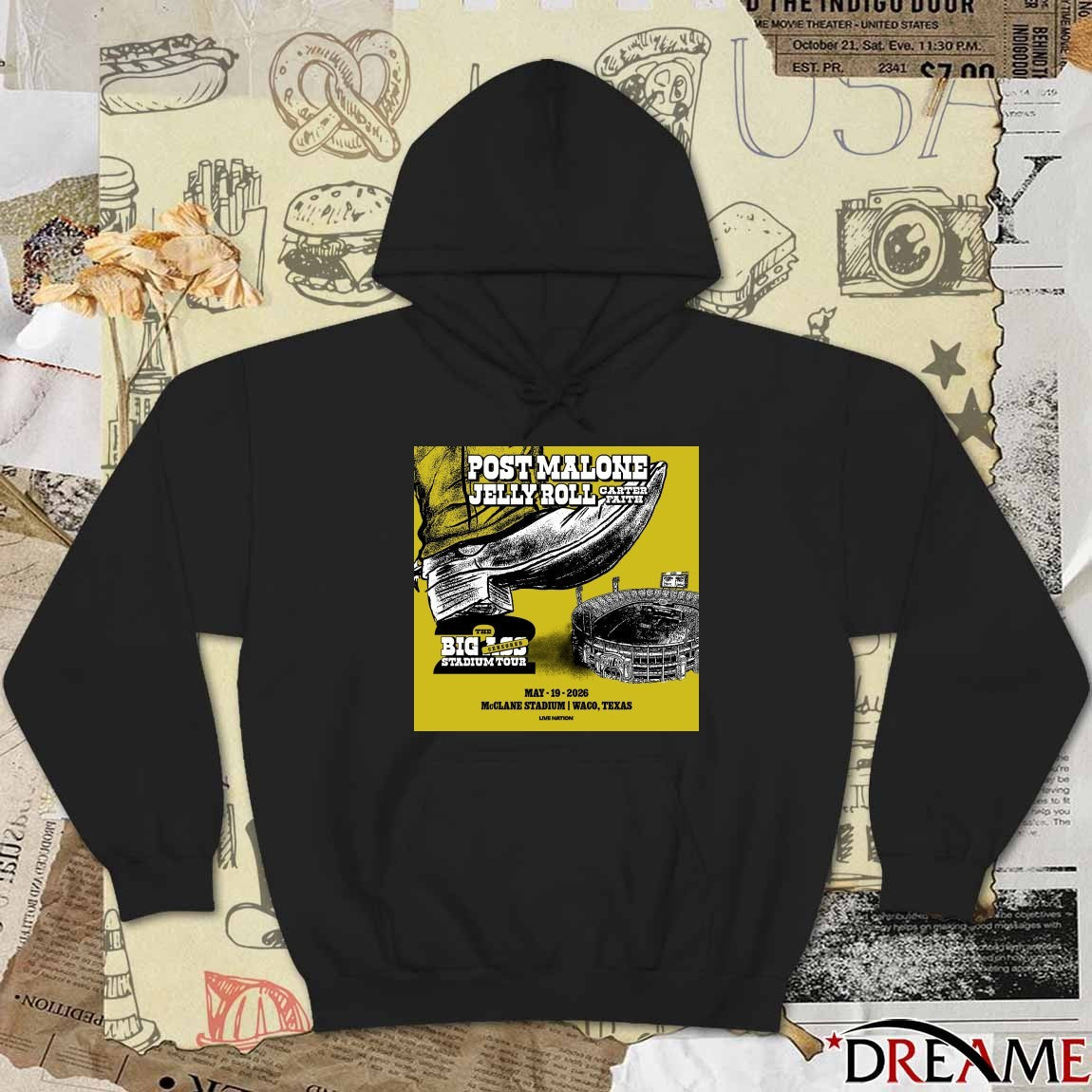 Post Malone The Big Ass Stadium Tour May 19 2026 Mclane Stadium Waco Texas Poster t-shirt