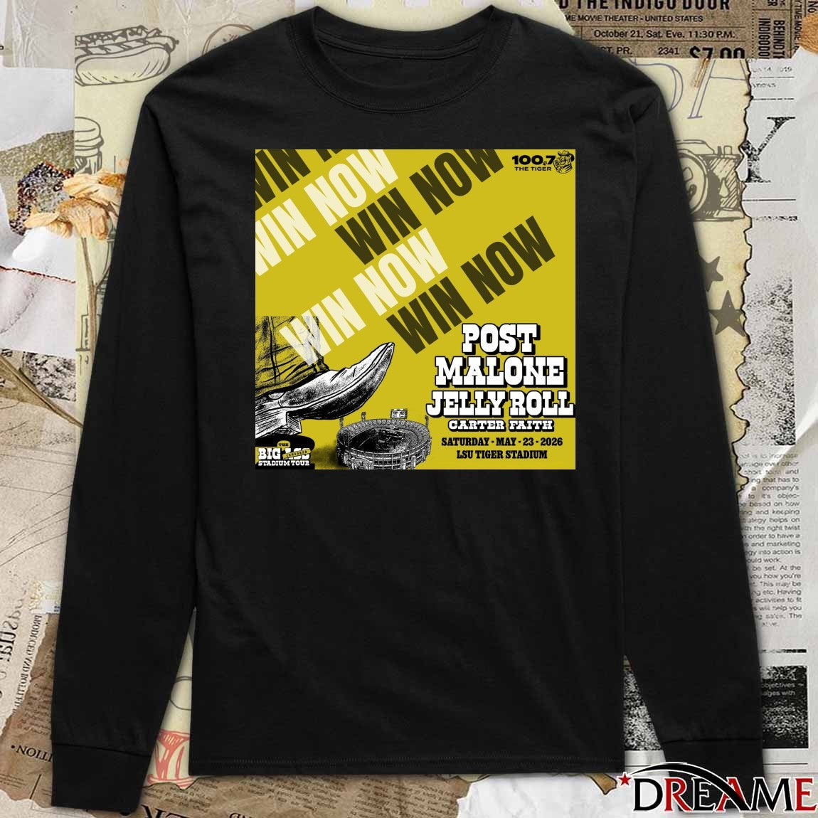 Post Malone The Big Ass Stadium Tour May 23 2026 LSU Tiger Stadium Poster t-shirt