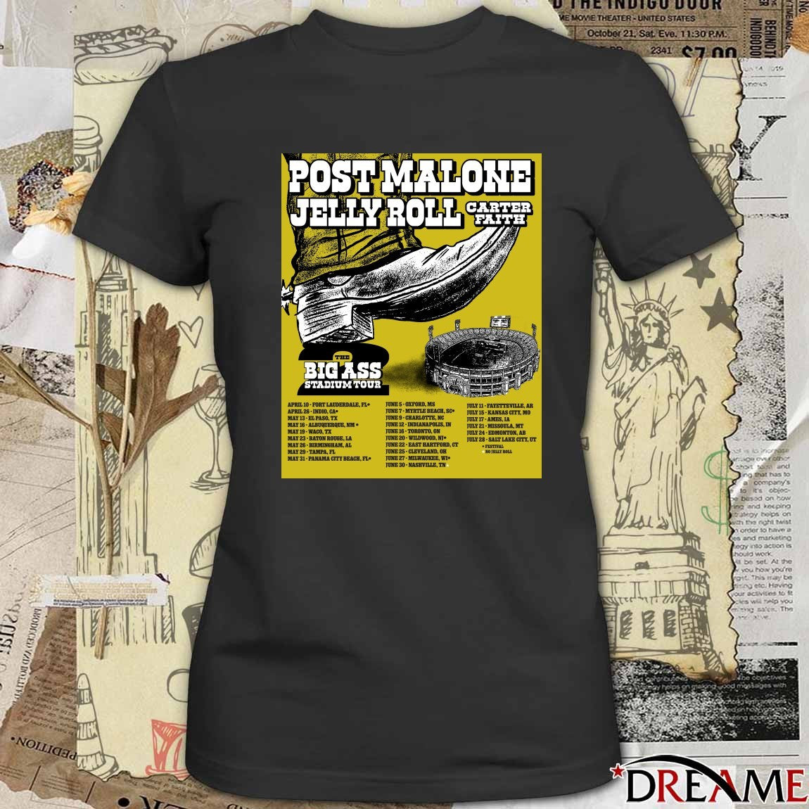 Post Malone The Big Ass Stadium Tour Part 2 April 10 – July 28 2026 Poster t-shirt