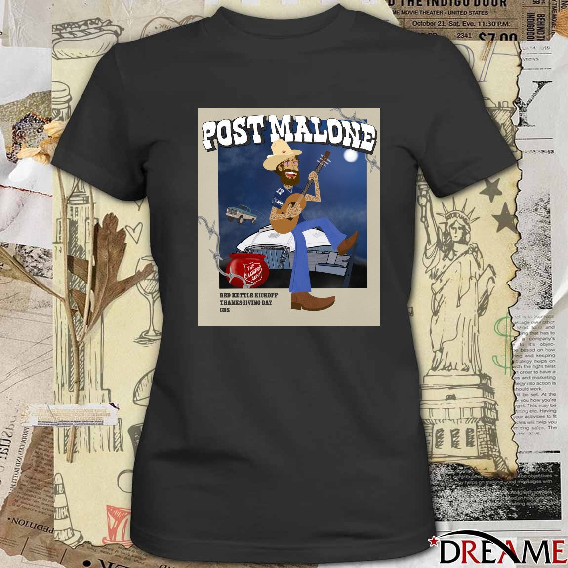 Post Malone x Dallas Cowboys Salvation Army Red Kettle Kickoff The Salvation Army Poster t-shirt