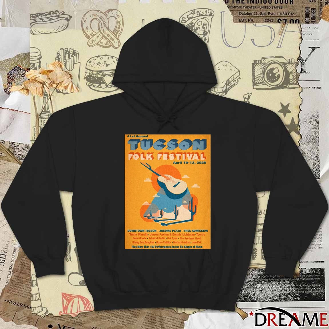 Poster 41st Annual Tucson Folk Festival Tucson AZ April 10-12 2026 t-shirt
