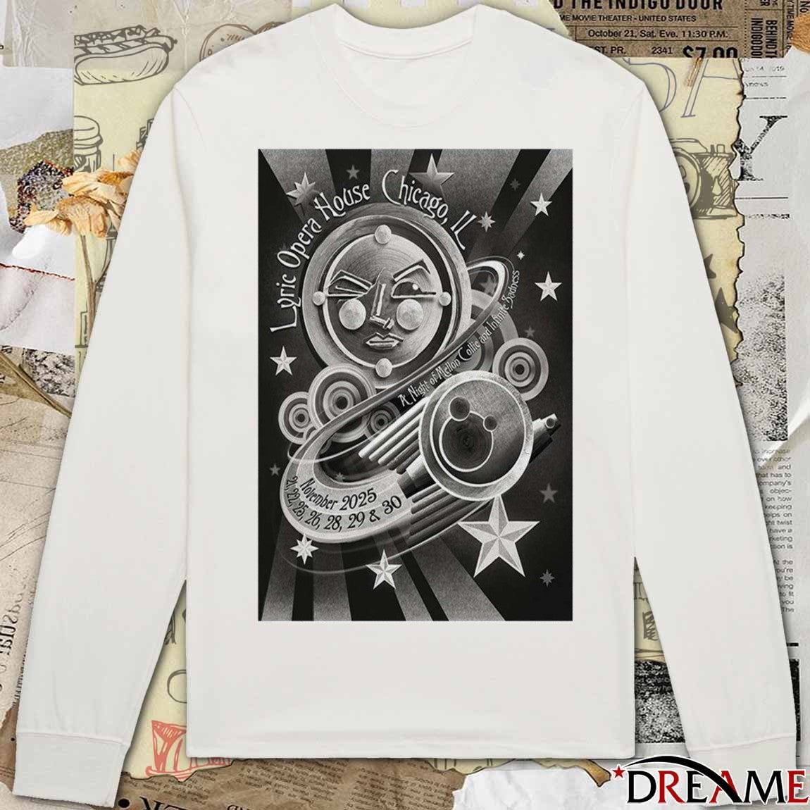 Poster A Night Of Mellon Collie and Infinite Sadness November 21-30 2025 Chicago t-shirt