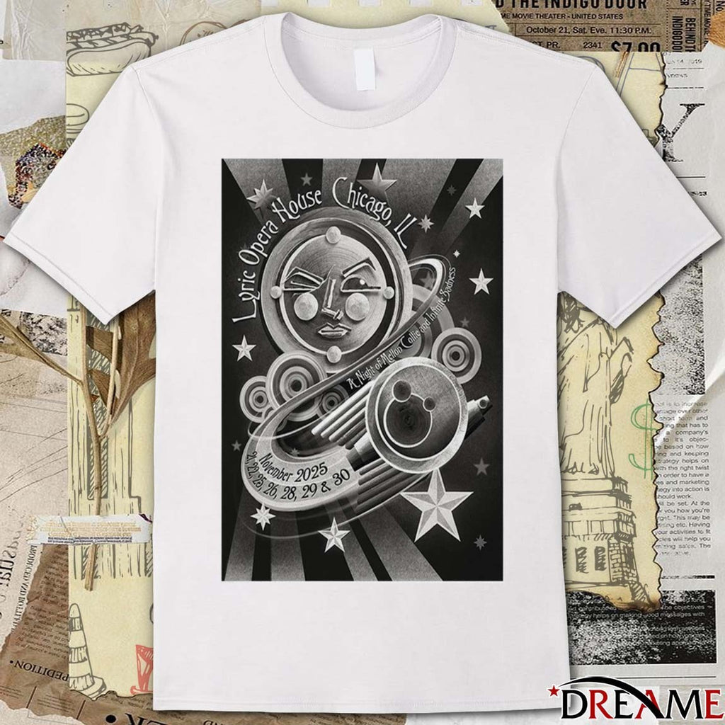 Poster A Night Of Mellon Collie and Infinite Sadness November 21-30 2025 Chicago t-shirt