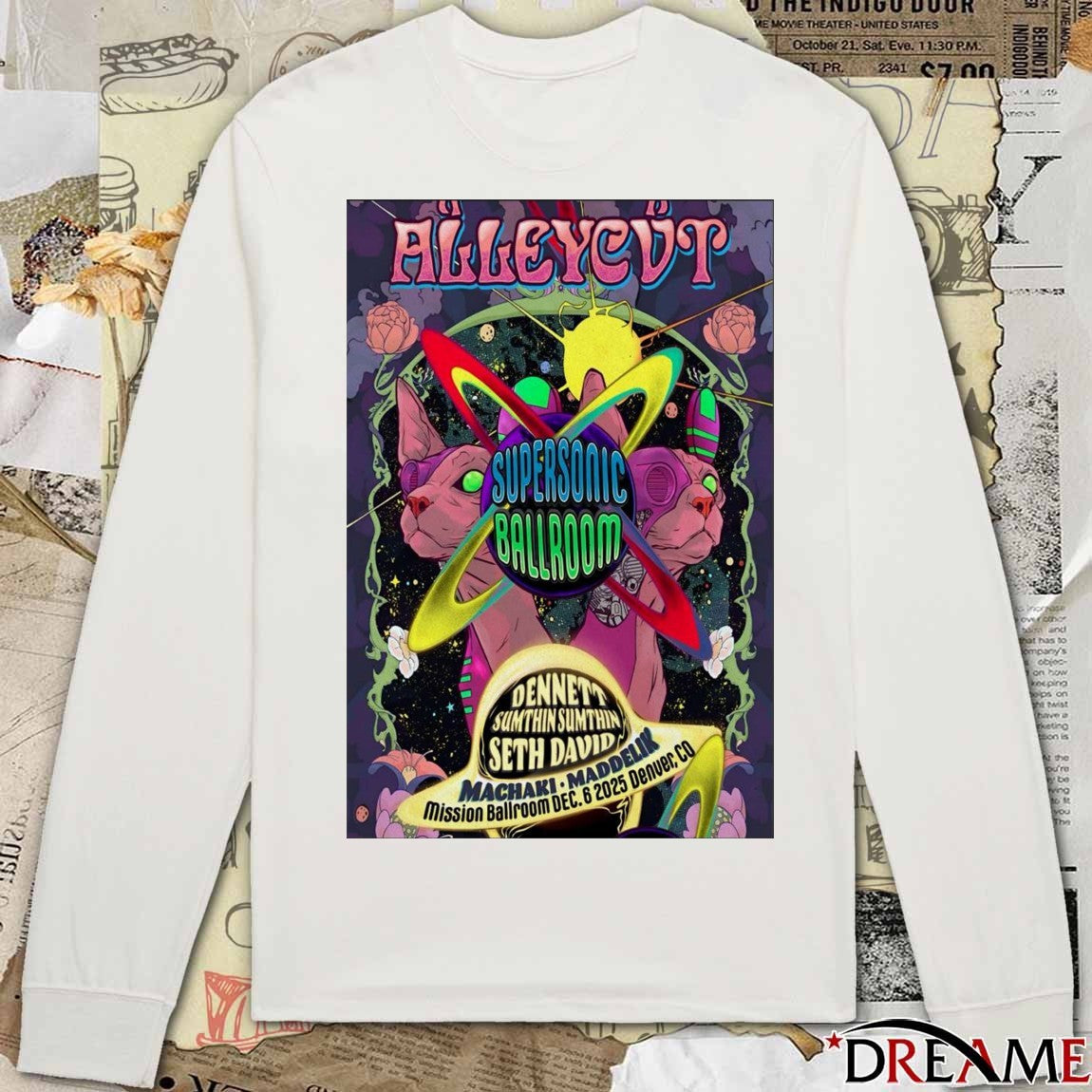 Poster ALLEYCVT At Mission Ballroom On December 6 2025 Denver CO t-shirt