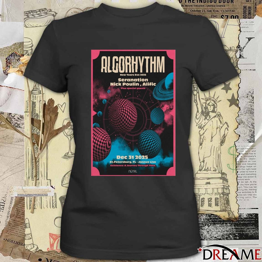 Poster Algorhythm December 31 2025 St. Petersburg, FL Jannus Live t-shirt