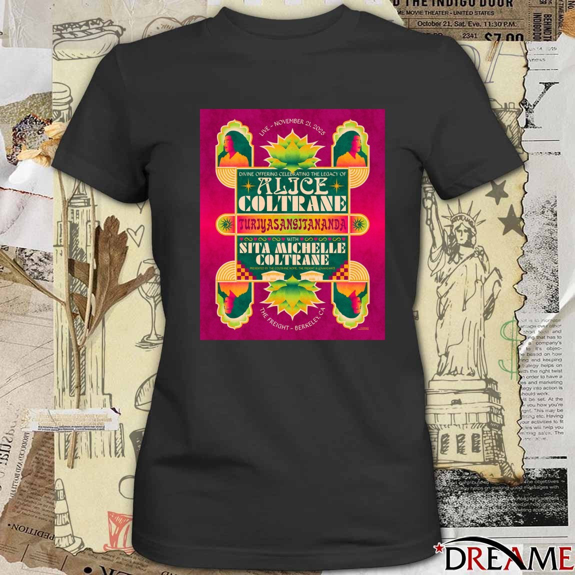 Poster Alice Coltrane Show November 21 2025 The Freight, Berkeley CA t-shirt