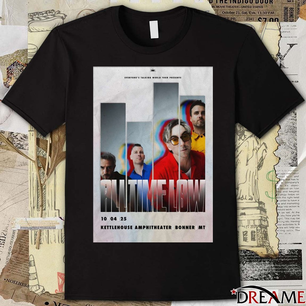Poster All Time Low October 4 2025 KettleHouse Amphitheater Bonner MT t-shirt